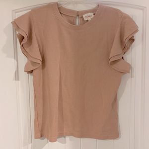 Deletta Pink Ruffle Sleeve Blouse